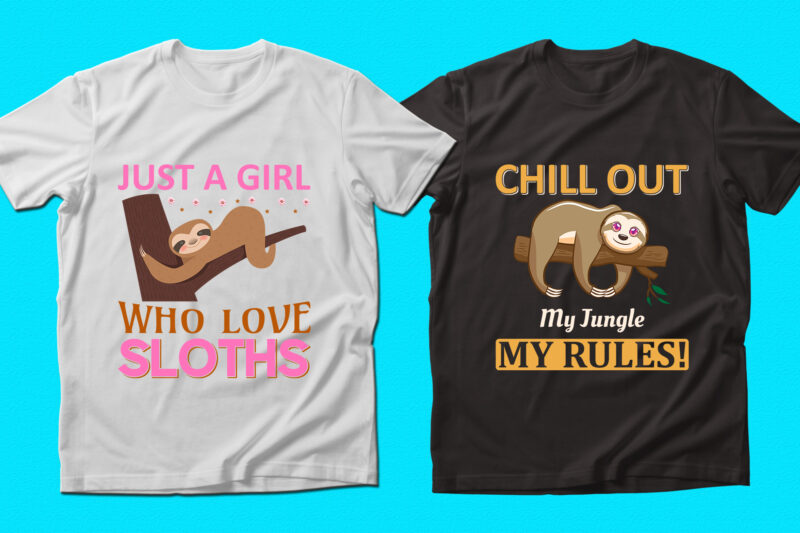 Trendy Sloth quotes T-shirt Designs Bundle — 98% Off