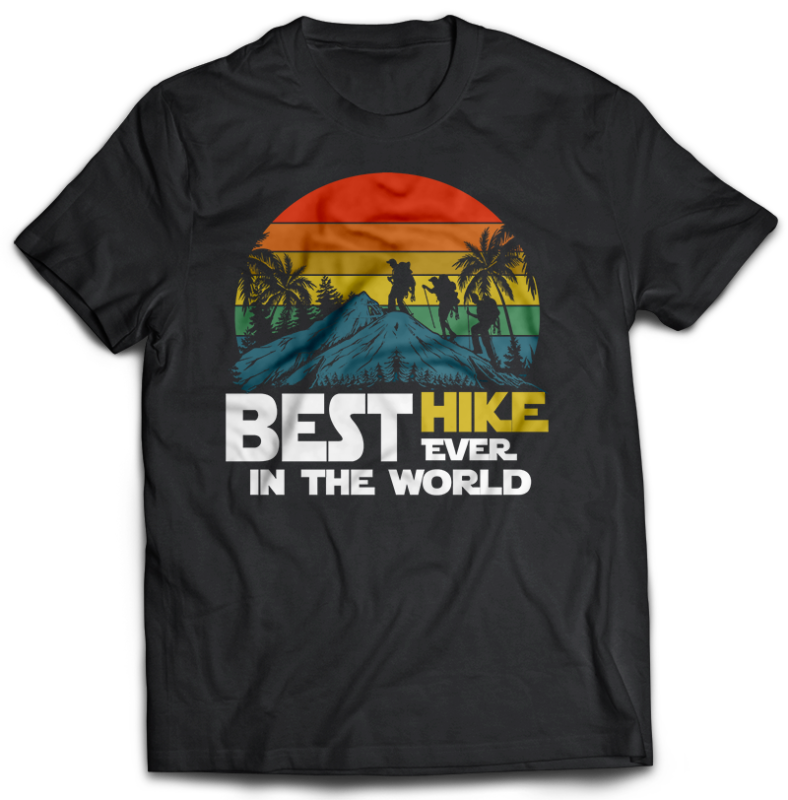 74 HIKING Tshirt designs Bundles Editable