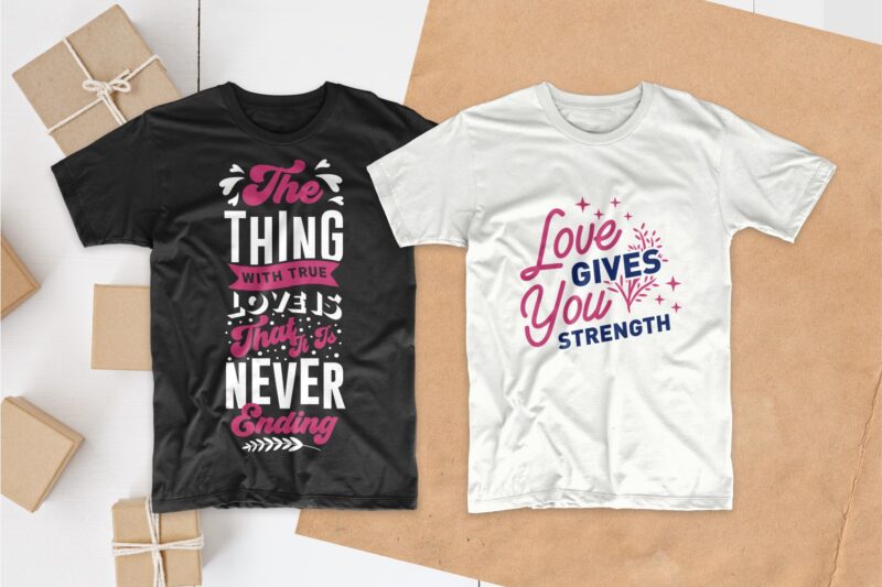 Love and romantic quotes typography t shirt design bundle, saying and phrases lettering t-shirt designs pack collection for commercial use