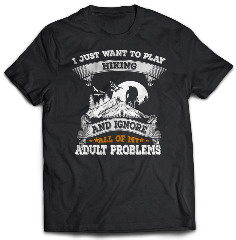 t-shirt vector 74 HIKING Tshirt designs Bundles png transparent and psd file Editable