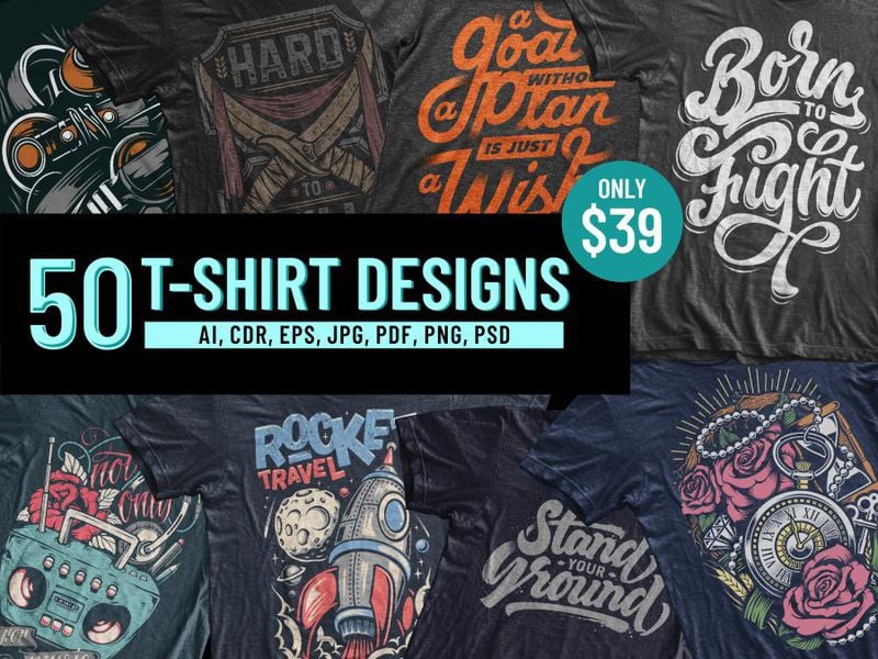 50 T-SHIRT DESIGNS BUNDLE Part 1 - Buy t-shirt designs