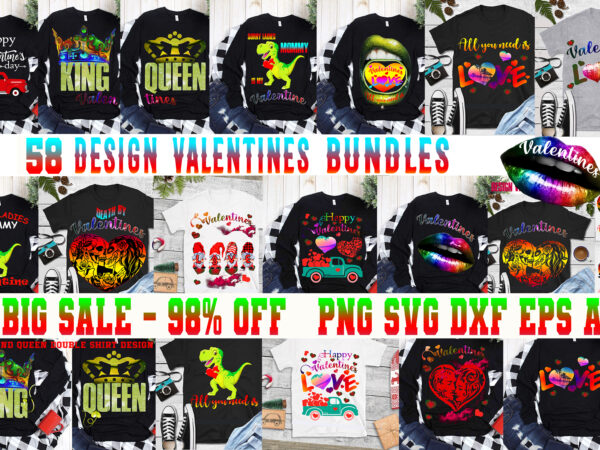 Valentine’s day t shirt design vector, bundle valentine, 58 bundle valentines t shirt design vector, valentine bundle, bundles valentine