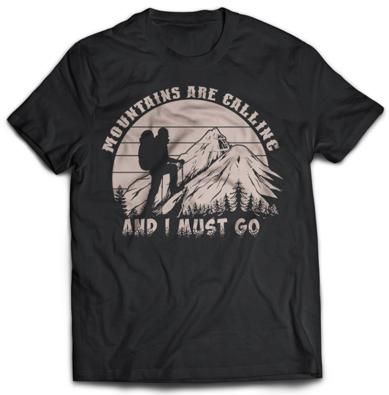 74 HIKING Tshirt designs Bundles Editable