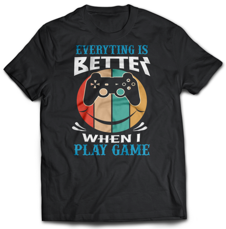 t-shirt vector 107 GAMER Bundles Tshirt designs best Gaming 2021