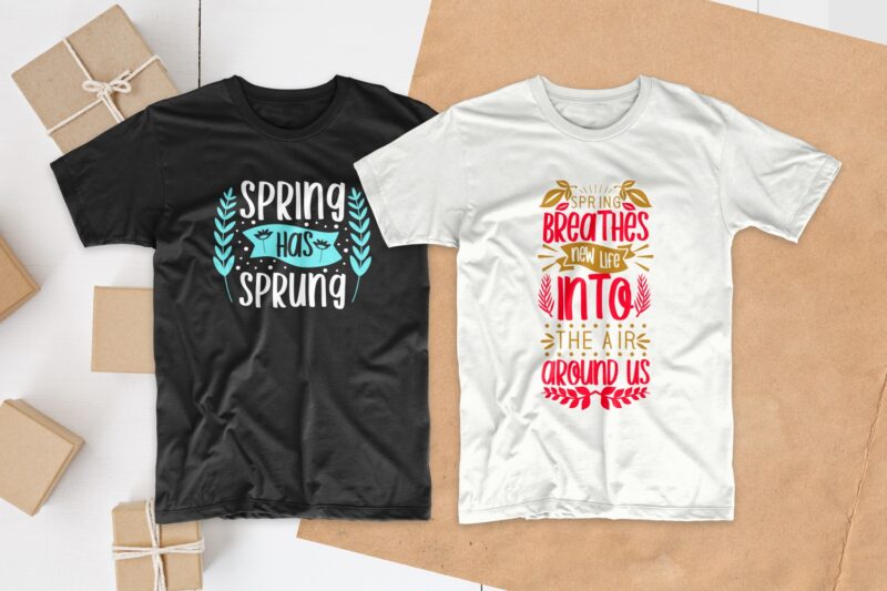 Spring t-shirt designs bundle, Spring qoutes svg, Set of Spring season t shirt design bundles pack collection, EPS SVG PNG PSD