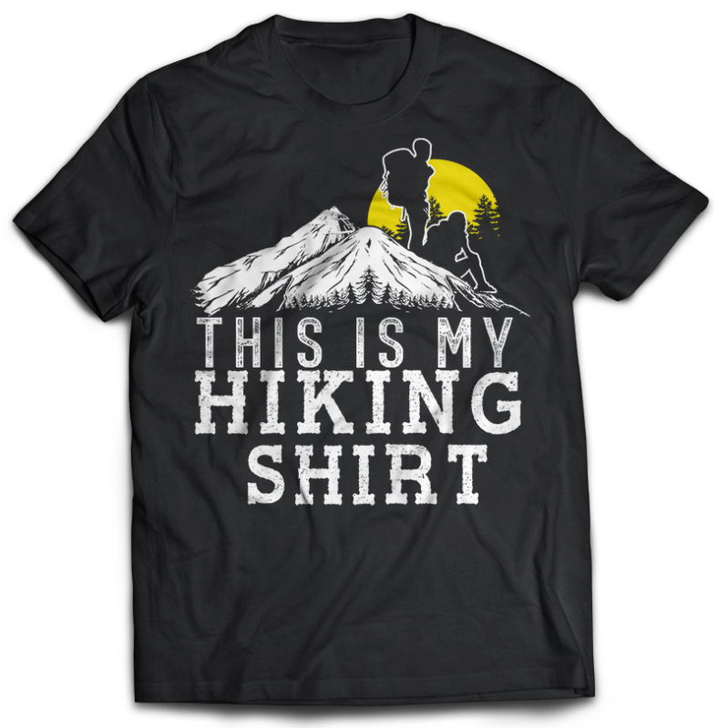 74 HIKING Tshirt designs Bundles Editable