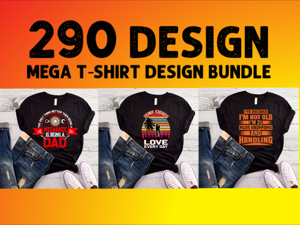 290 best selling t shirt designs bundle