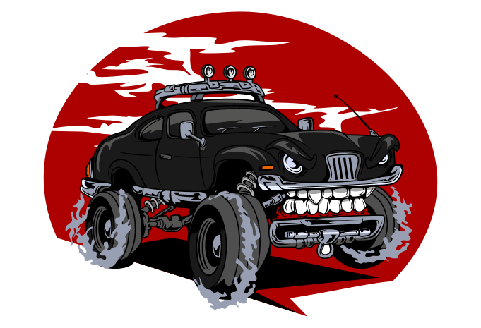 BLACK MONSTER CAR - Buy t-shirt designs BLACK MONSTER CAR - Buy t-shirt designs