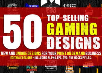 Big Bundle Offer Top Selling 50 Gaming Designs For Sale – Hot Selling Gaming Pack