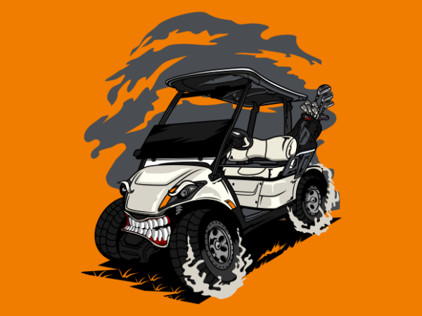 Golf cart monster car t shirt design template
