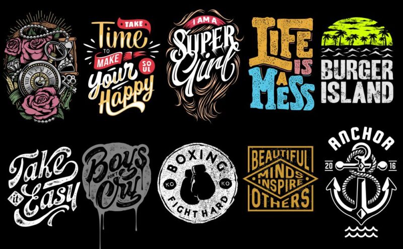 t-shirt vector 10 T-SHIRT DESIGN MINI BUNDLE PART 4