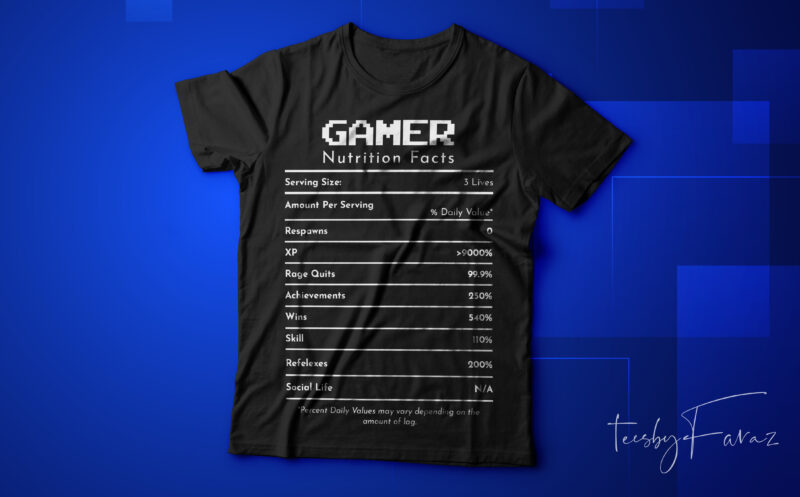 Bundle of 6 nutrition facts t shirt designs ready to print