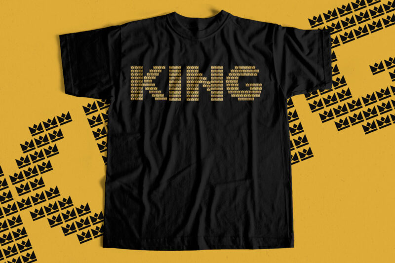 KING Crown – T shirt Artwork for sale – King Clothing – King Typography design