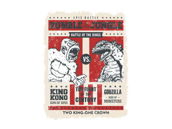 Kingkong vs godzilla t shirt vector art