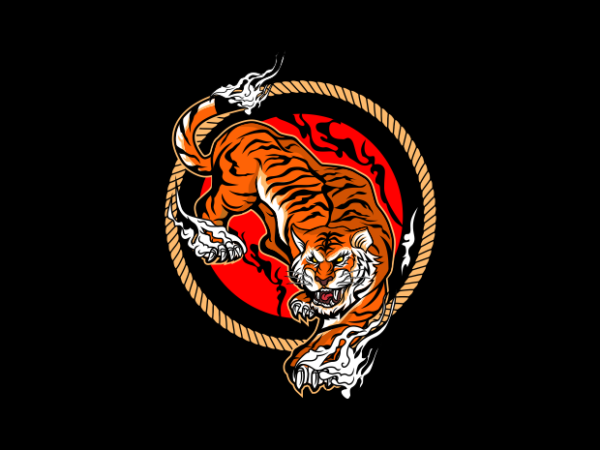 Mythical tiger t shirt designs for sale