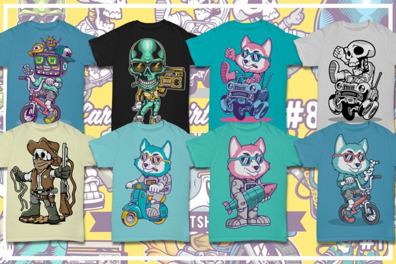 50 Cartoon Tshirt Designs Bundle #8_1