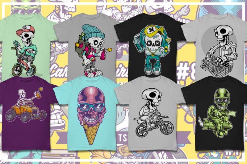 50 Cartoon Tshirt Designs Bundle #8_1