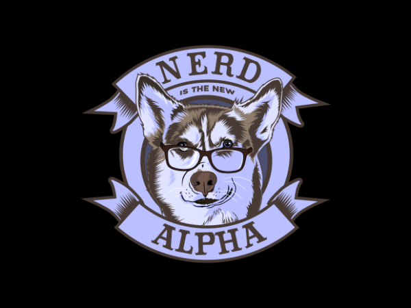 Nerd wolf T shirt vector artwork