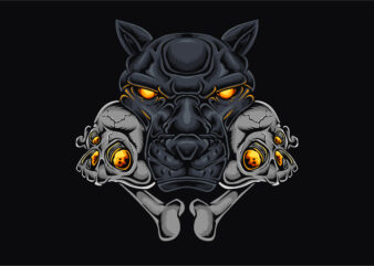 Panther head skull