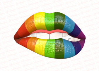 Rainbow sexy beautiful lips T-Shirt Design