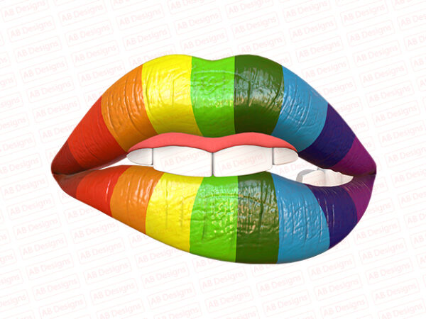 Rainbow sexy beautiful lips t-shirt design
