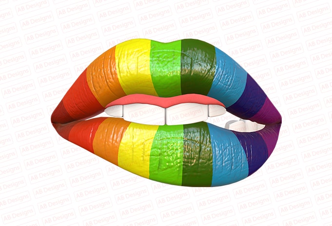 Rainbow sexy beautiful lips T-Shirt Design