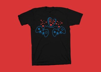 I love games, we love games vector illustration, gaming t shirt design, gamer t shirt design for sale