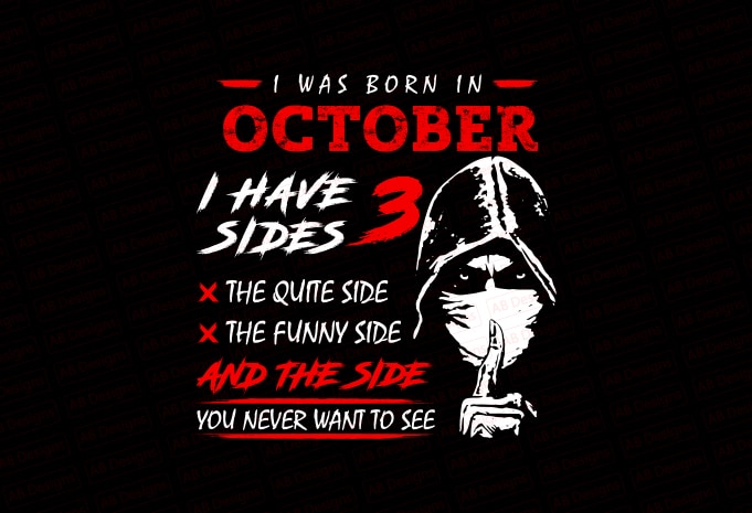 I was born in october, editable T-Shirt Design - Buy t-shirt designs