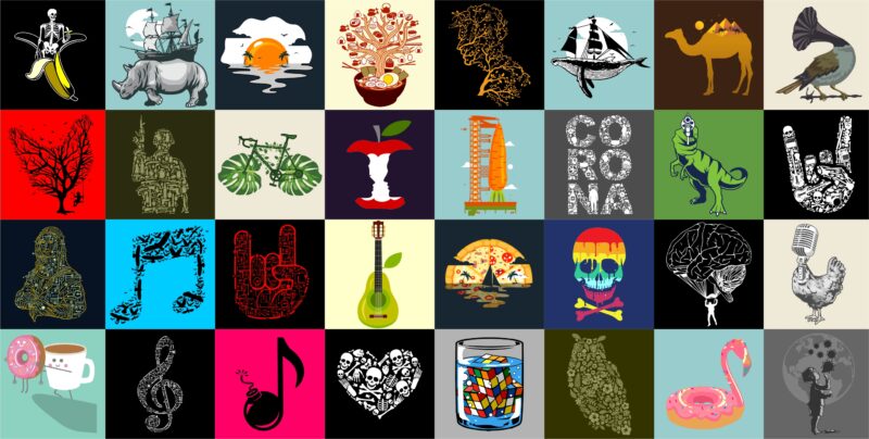 100 Tshirt Designs Bundle #3