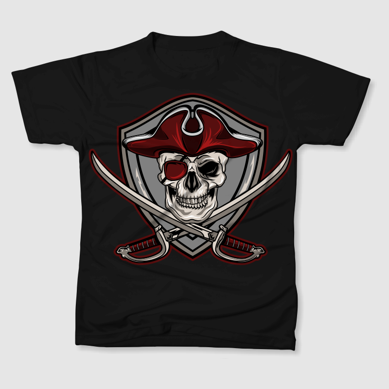 RED JOLLY ROGER SKULL