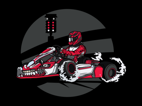 Red monster gokart t shirt design online Red monster gokart t shirt design online