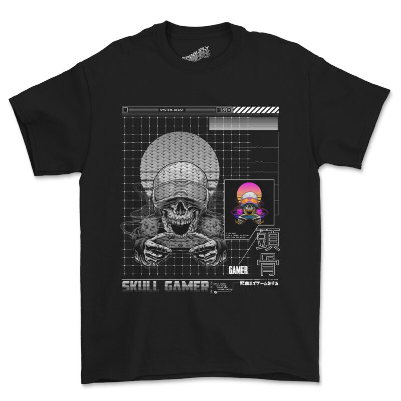 SYSTEM SKULL GAMER PROGRAMER DESIGN TSHIRT