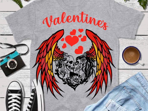 Skull kissing with flowers svg, heart shaped roses svg, skull vector, happy valentine’s day t shirt design