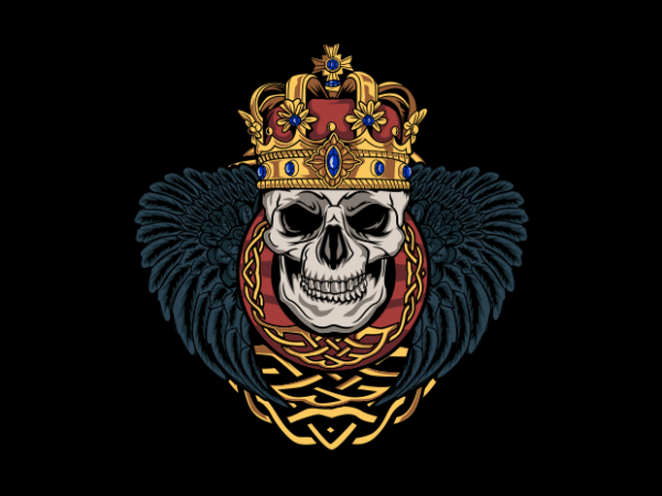 The kings skull t shirt designs for sale