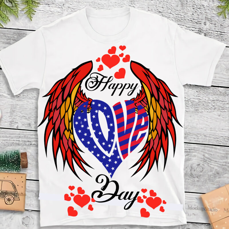 Love heart flying on valentines day t shirt design, Love heart in valentine day t shirt design, Love heart SVG