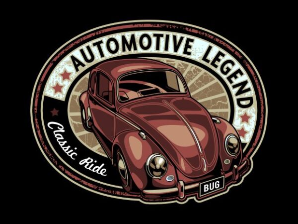 Automotive legend t shirt vector