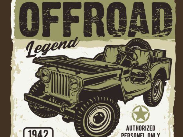 Military offroad t shirt designs for sale