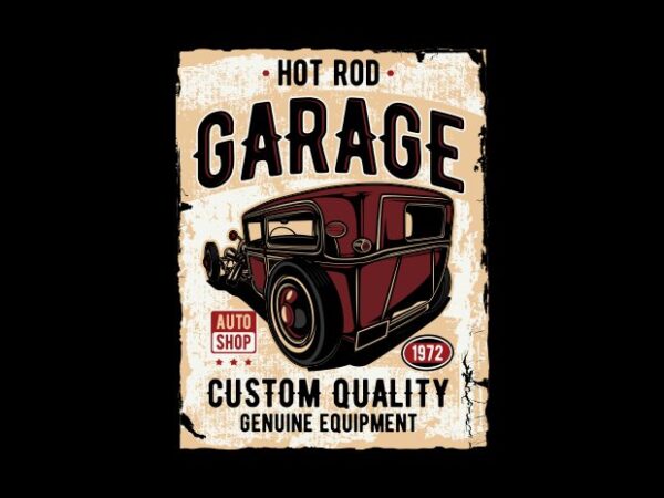 Hotrod garage graphic t shirt