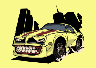 YELLOW MUSCLE CAR MONSTER