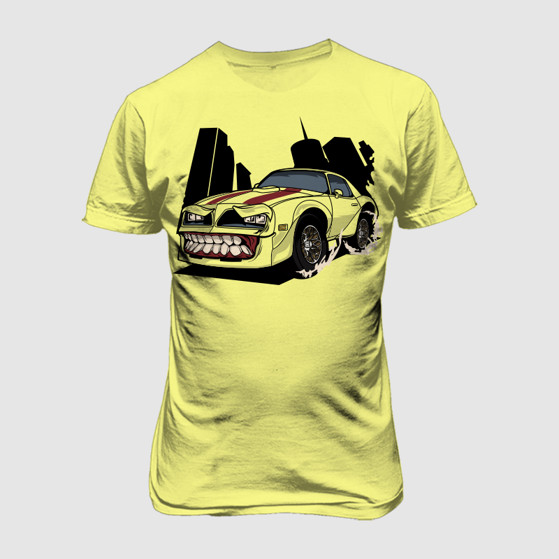 YELLOW MUSCLE CAR MONSTER