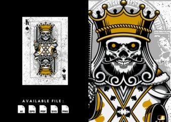 Queen Skull Playing Card Vector T-shirt Design