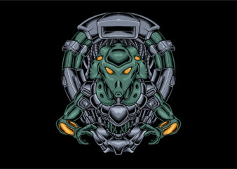 Alien three head cyberpunk t shirt vector