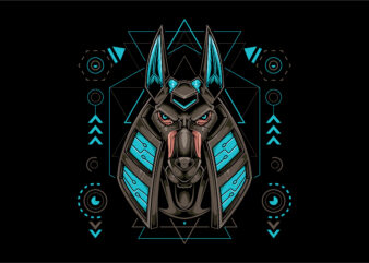 Anubis head mecha cyberpunk style