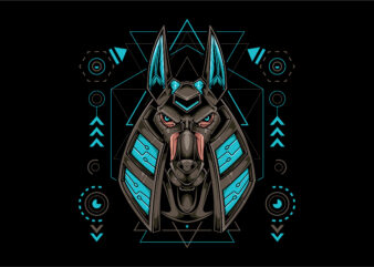 Anubis head mecha cyberpunk style t shirt vector