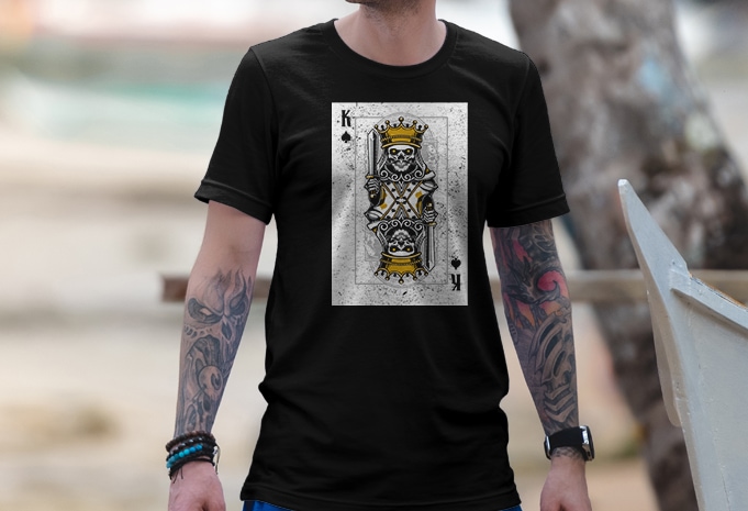 Queen Skull Playing Card Vector T-shirt Design