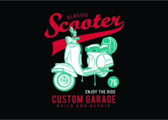 Classic Scooter t shirt vector file