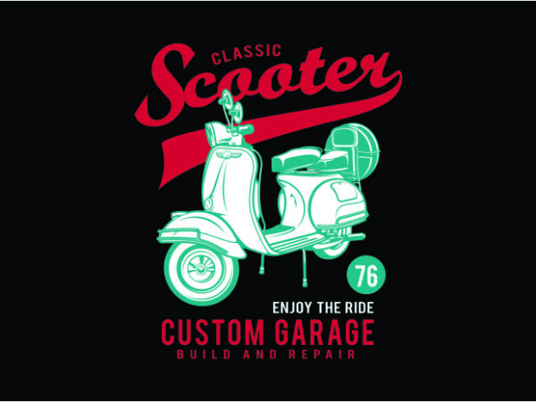 Classic scooter t shirt vector file