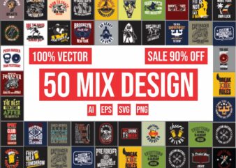 50 Mix design bundle 100% vector ai, eps, svg, png