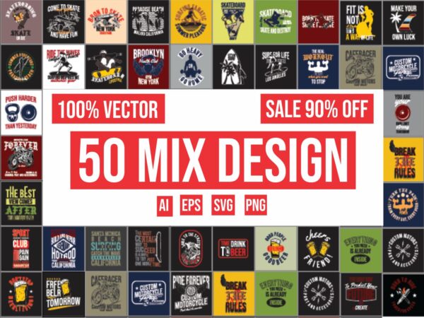 50 mix design bundle 100% vector ai, eps, svg, png