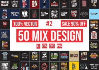 50 mix design bundle #2 | 100% vector ai, eps, svg, png